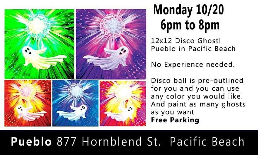 Paint a fun Disco Ghost with Erin at Pueblo in Pacific Beach, 20 October | Event in San Diego | AllEvents