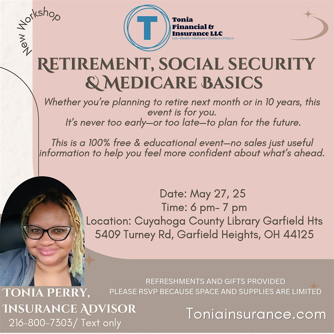 Retirement, Social Security, and Medicare Basics, 27 May | Event in Garfield Heights | AllEvents