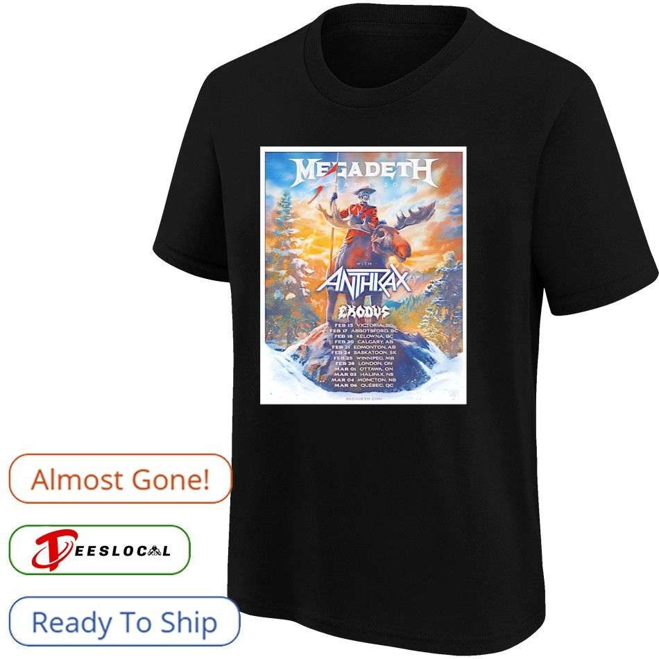 Megadeth  Anthrax & Exodus, 24 February | Event in Winnipeg | AllEvents