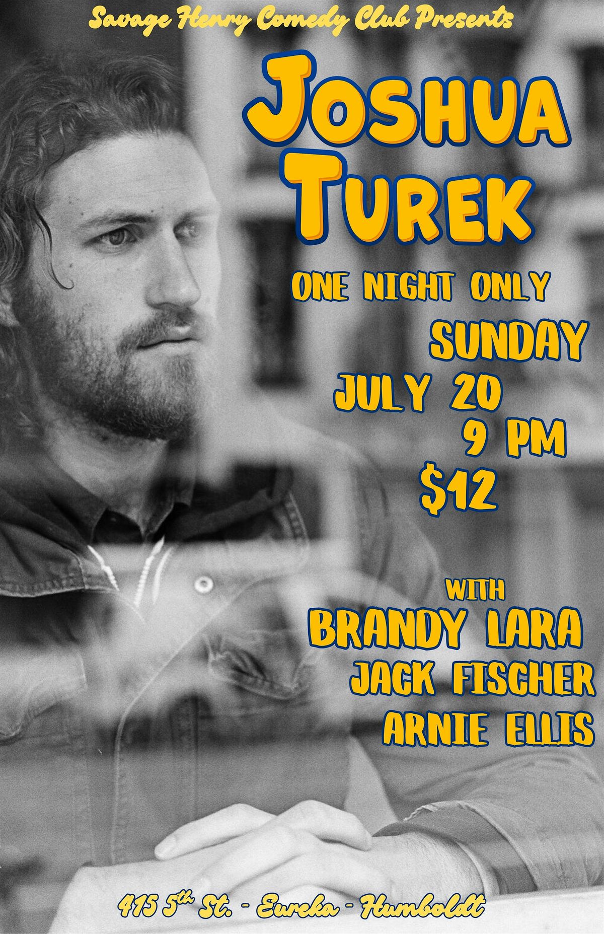 Joshua Turek headlines the Club, 20 July | Event in Eureka | AllEvents