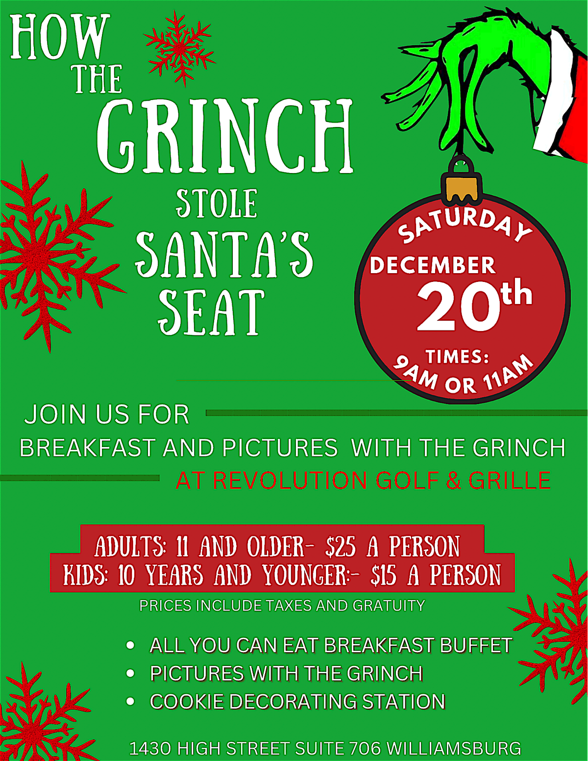 Breakfast with the Grinch, 20 December | Event in Williamsburg | AllEvents
