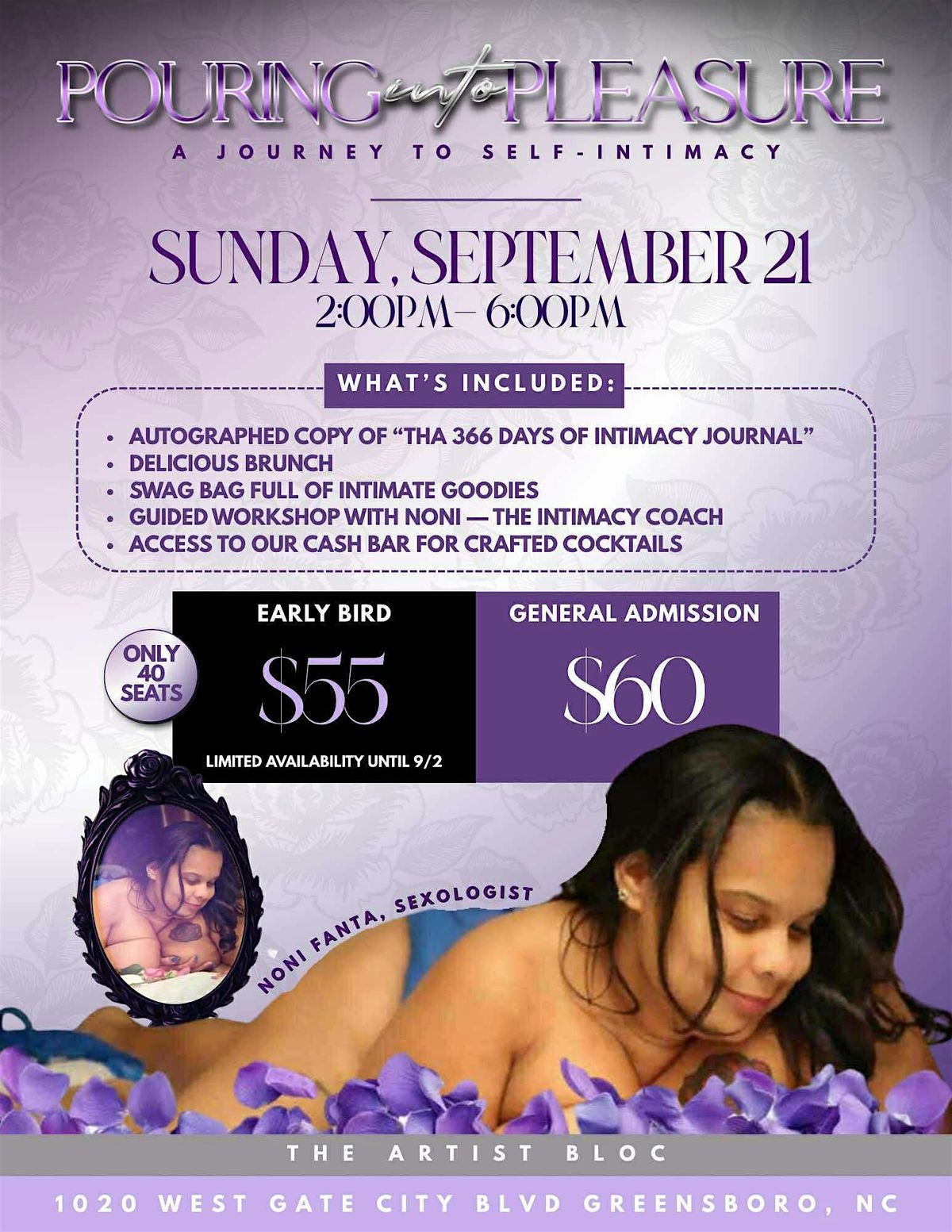 Pouring Into Pleasure: A Journey to Self-Intimacy, 21 September | Event in Greensboro | AllEvents