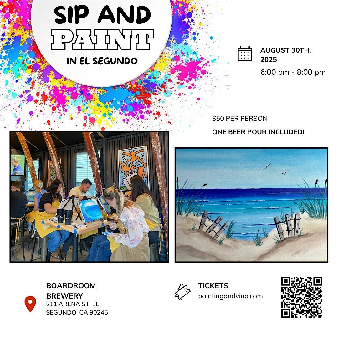 Sandy Path Paint and Sip Night in El segundo! Drink included!, 30 August | Event in El Segundo | AllEvents