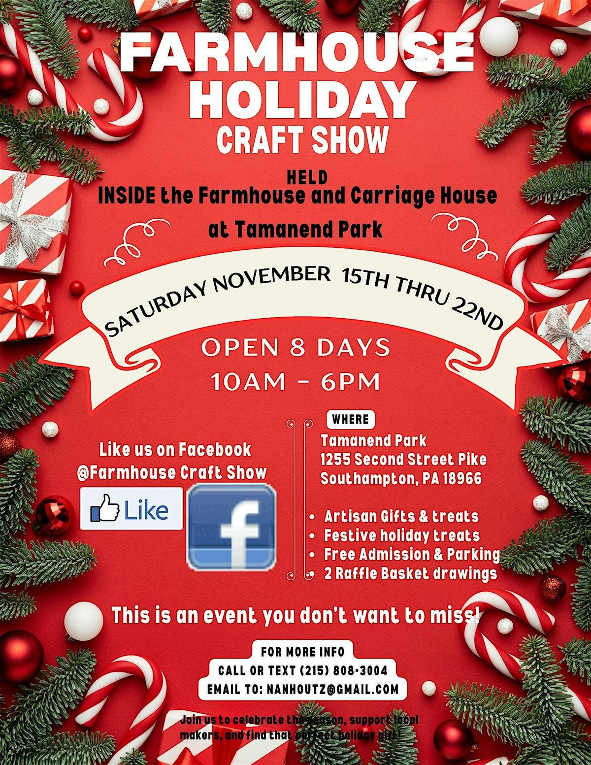 Farmhouse Craft Show at Tamanend Park, 15 November | Event in Southampton | AllEvents