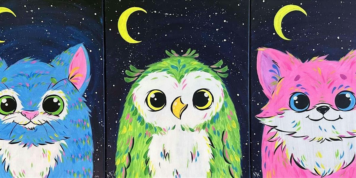 Furry Crescent Moon Pair - Paint and Sip by Classpop!™, 24 June | Event in San Antonio | AllEvents