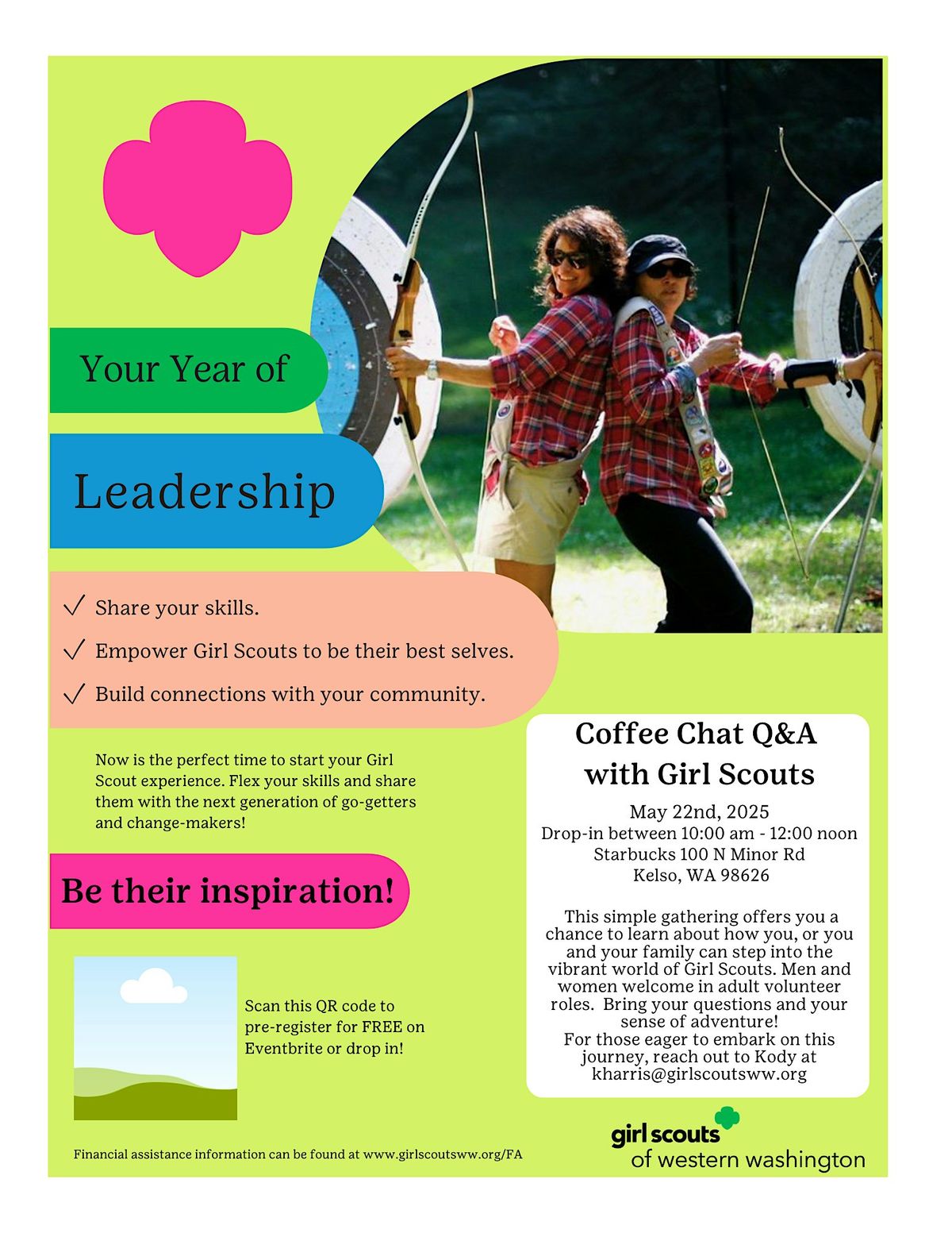 Kelso Coffee Chat Q&A with Girl Scouts, 22 May | Event in Kelso | AllEvents