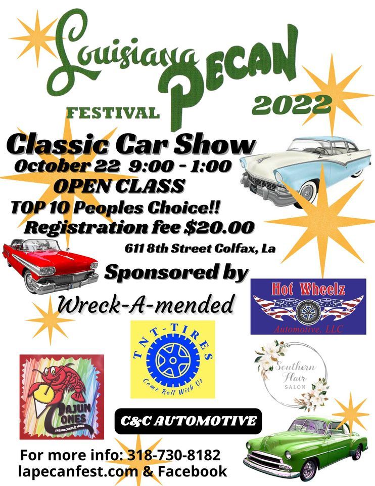 Louisiana Pecan Festival 2025 Classic Car Show, 611 2nd St, Colfax, LA