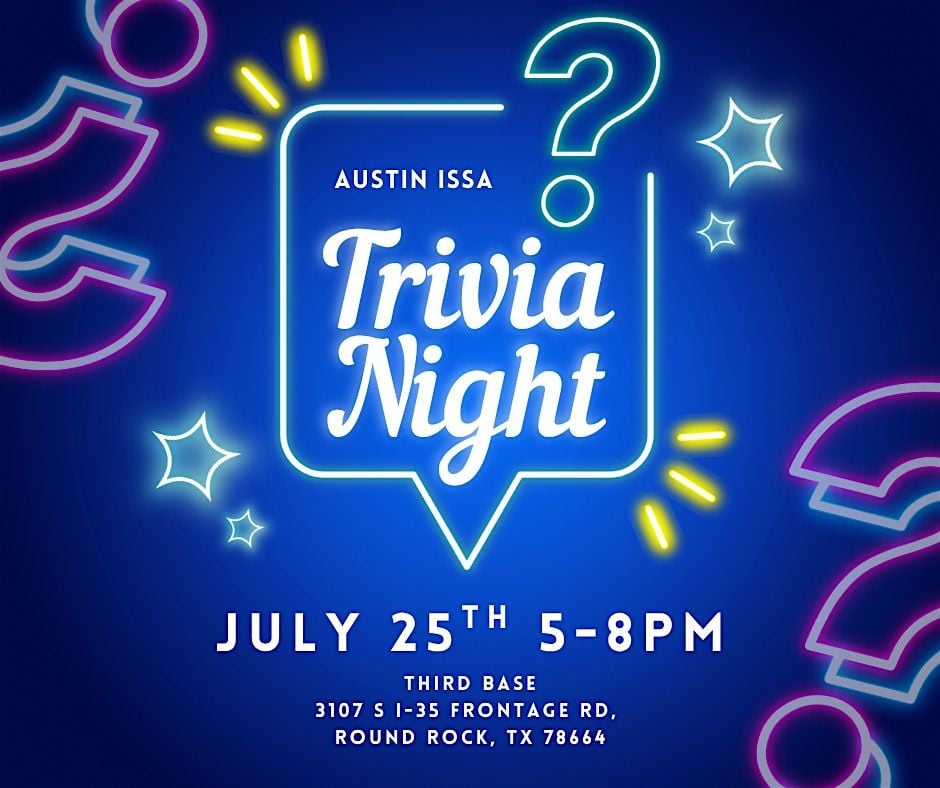 Austin ISSA Cybersecurity Trivia Night, 25 July | Event in Round Rock | AllEvents