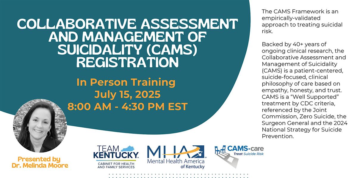 Collaborative Assessment and Management of Suicidality (CAMS), 15 July | Event in Morehead | AllEvents