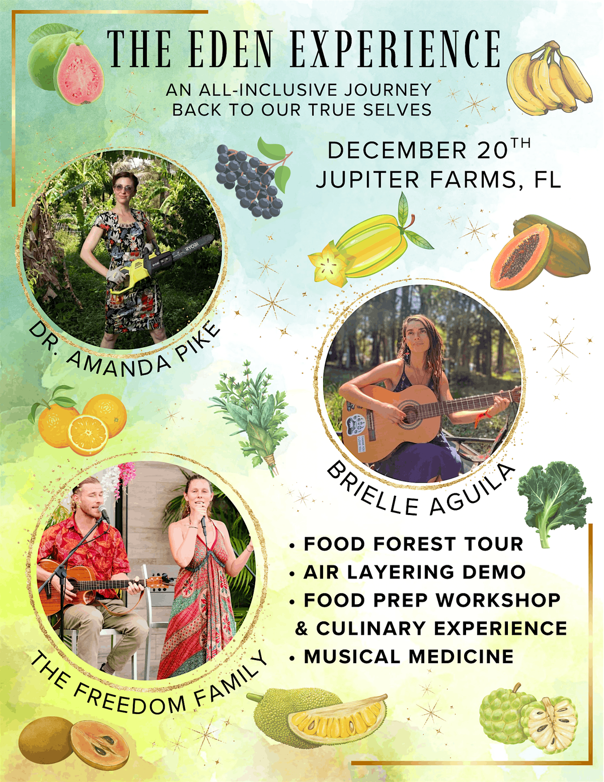The Eden Experience: Concert, Food-Forestry & Farm to Table Dinner, 20 December | Event in Jupiter | AllEvents