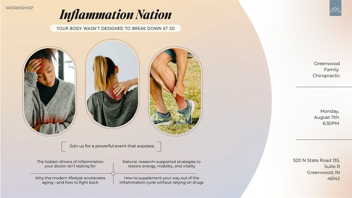 Inflammation Nation: Anti-Aging Talk with Dr. Frances!, 11 August | Event in Greenwood | AllEvents