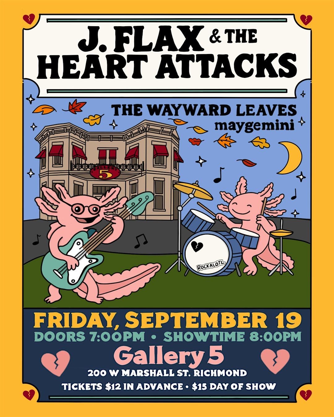 J. Flax and the Heart Attacks, The Wayward Leaves, maygemini, 19 September | Event in Richmond | AllEvents