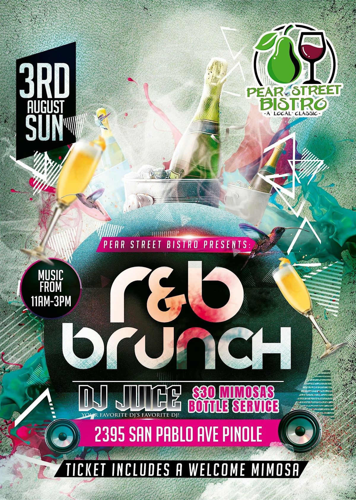 R&B Brunch Pear Street Bistro - August 3rd | Event in Pinole | AllEvents