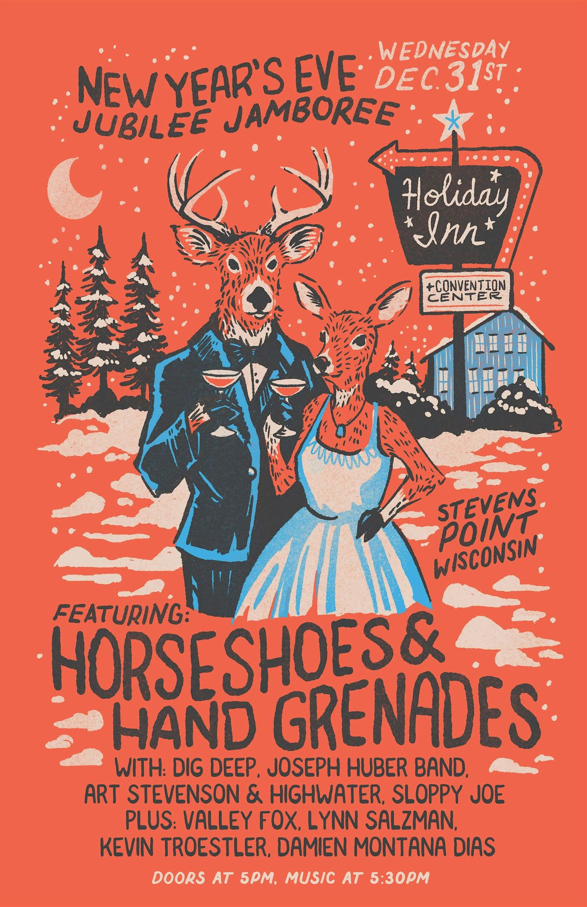 New Years Eve Jubilee Jamboree feat. Horseshoes & Hand Grenades and Friends, 31 December | Event in Stevens Point