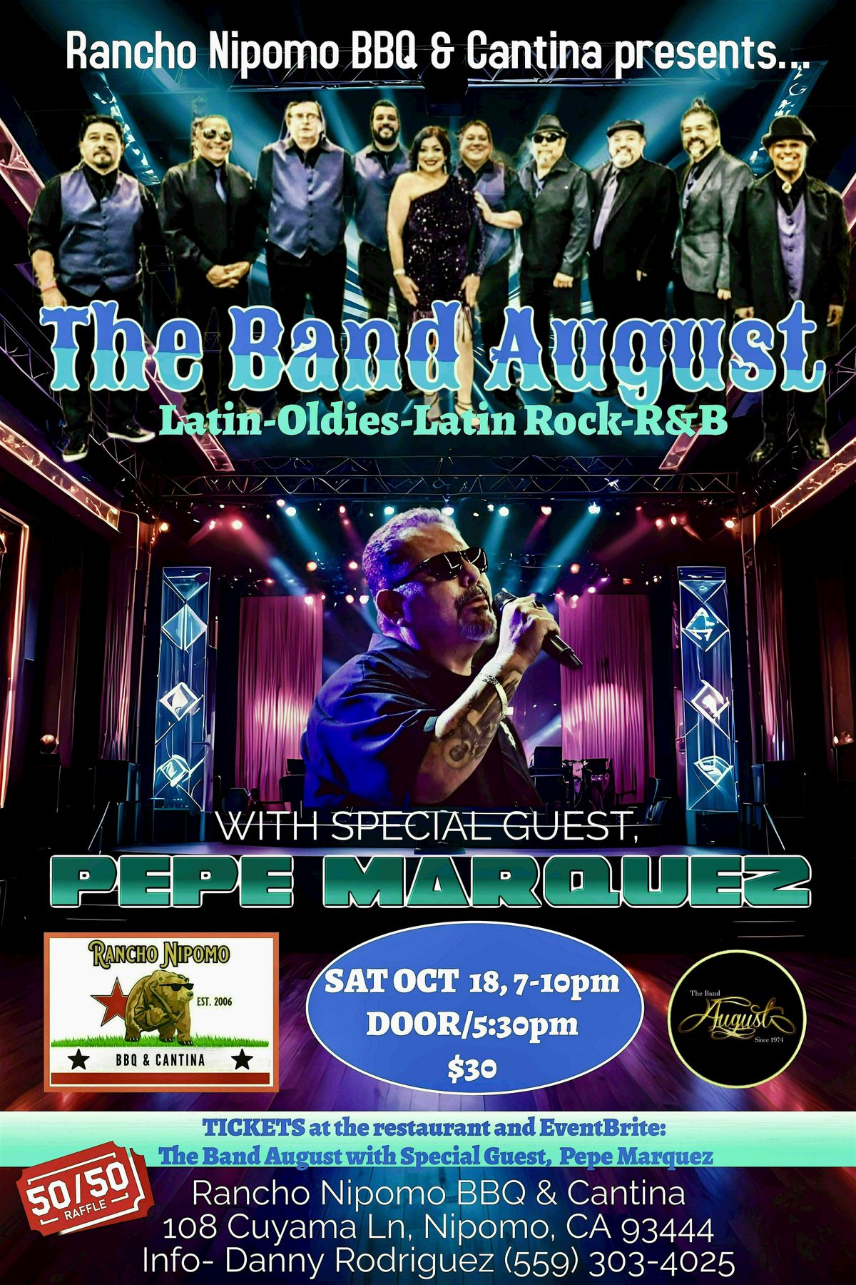 The Band August with Special Guest,  Pepe Marquez, 18 October | Event in Nipomo | AllEvents