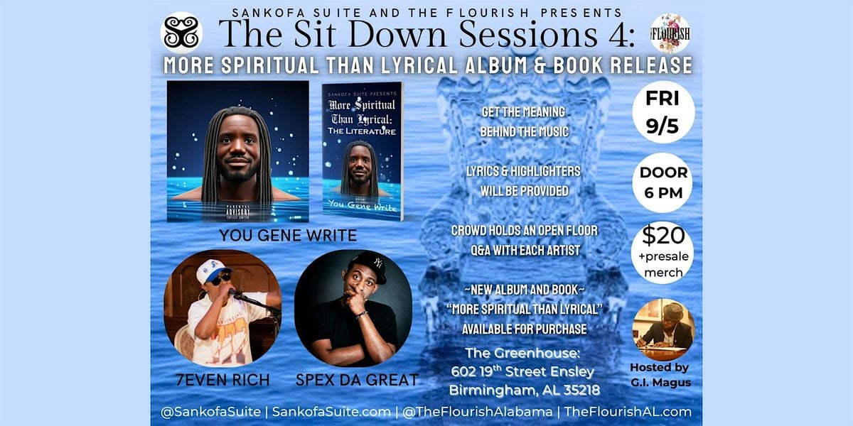 The Sit Down Sessions 4: More Spiritual Than Lyrical, 5 September | Event in Birmingham | AllEvents