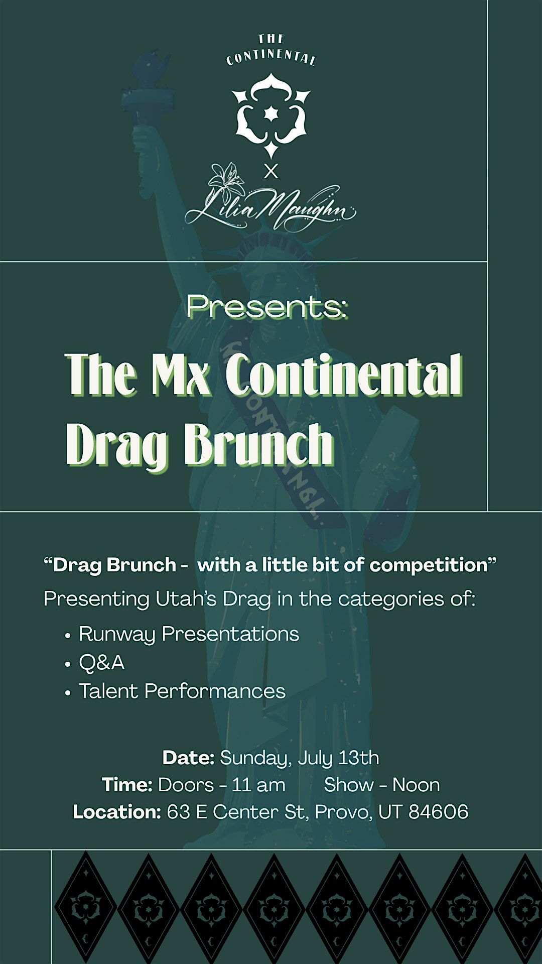 Mx Continental Drag Brunch, 14 September | Event in Provo | AllEvents