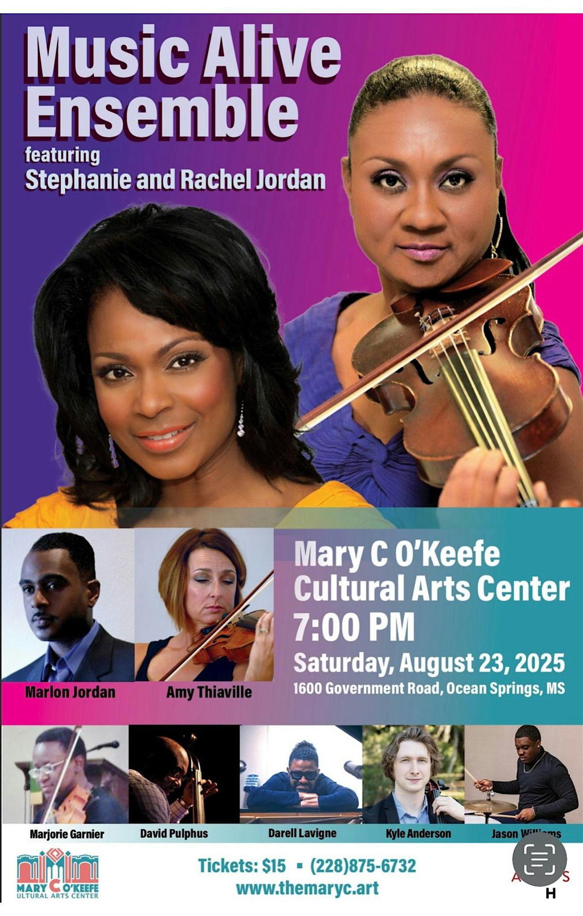 Music Alive Ensemble featuring Stephanie and Rachel Jordan, 23 August | Event in Ocean Springs | AllEvents