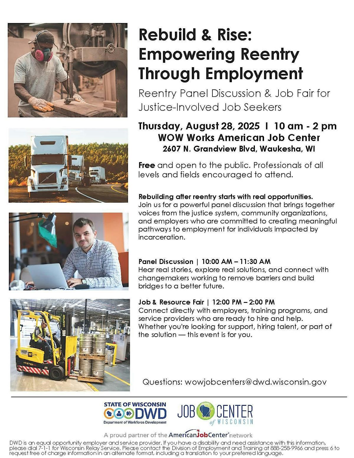 Employer Registration-Rebuild & Rise:  Empowering Reentry Job Fair, 28 August | Event in Waukesha | AllEvents