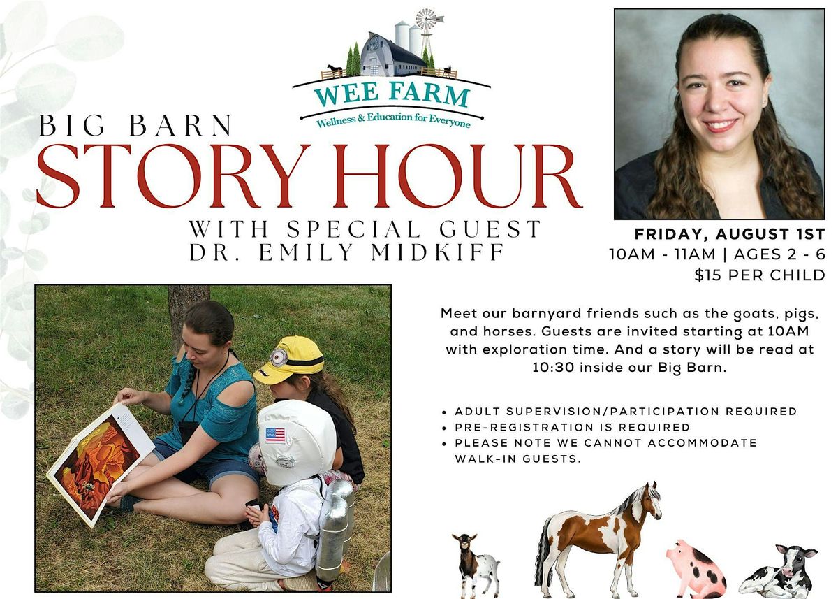 Big Barn Story Hour with Special Guest Dr. Emily Midkiff, 1 August | Event in Savage | AllEvents