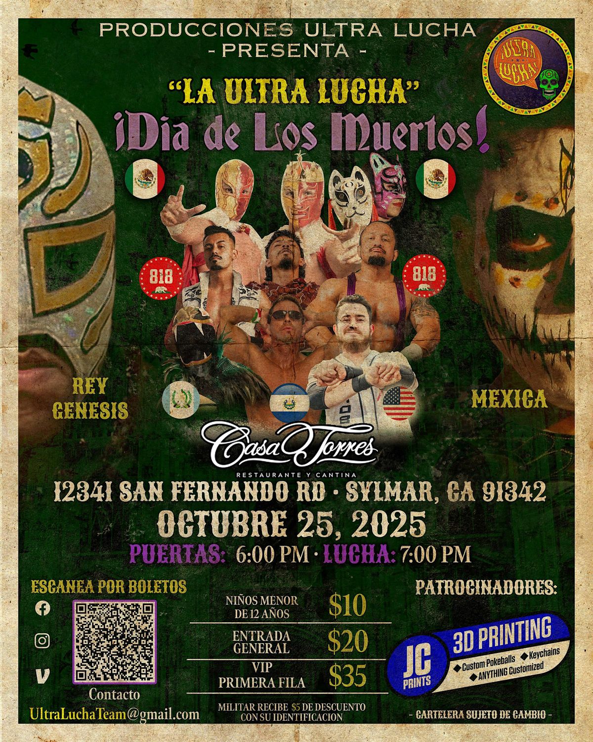Ultra Lucha presents "La Ultra Lucha" ¡Dia de los Muertos!, 25 October | Event in Los Angeles | AllEvents