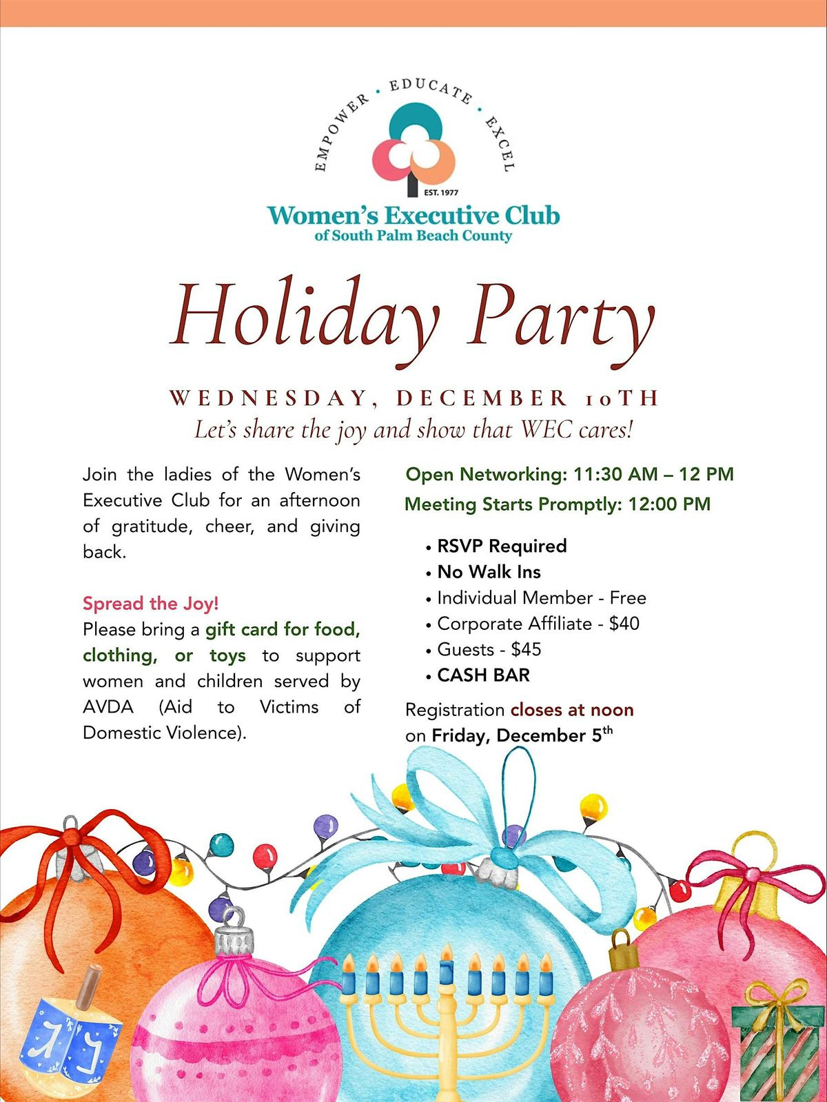 December  Luncheon with The Women's Executive Club, 10 December | Event in Boca Raton | AllEvents