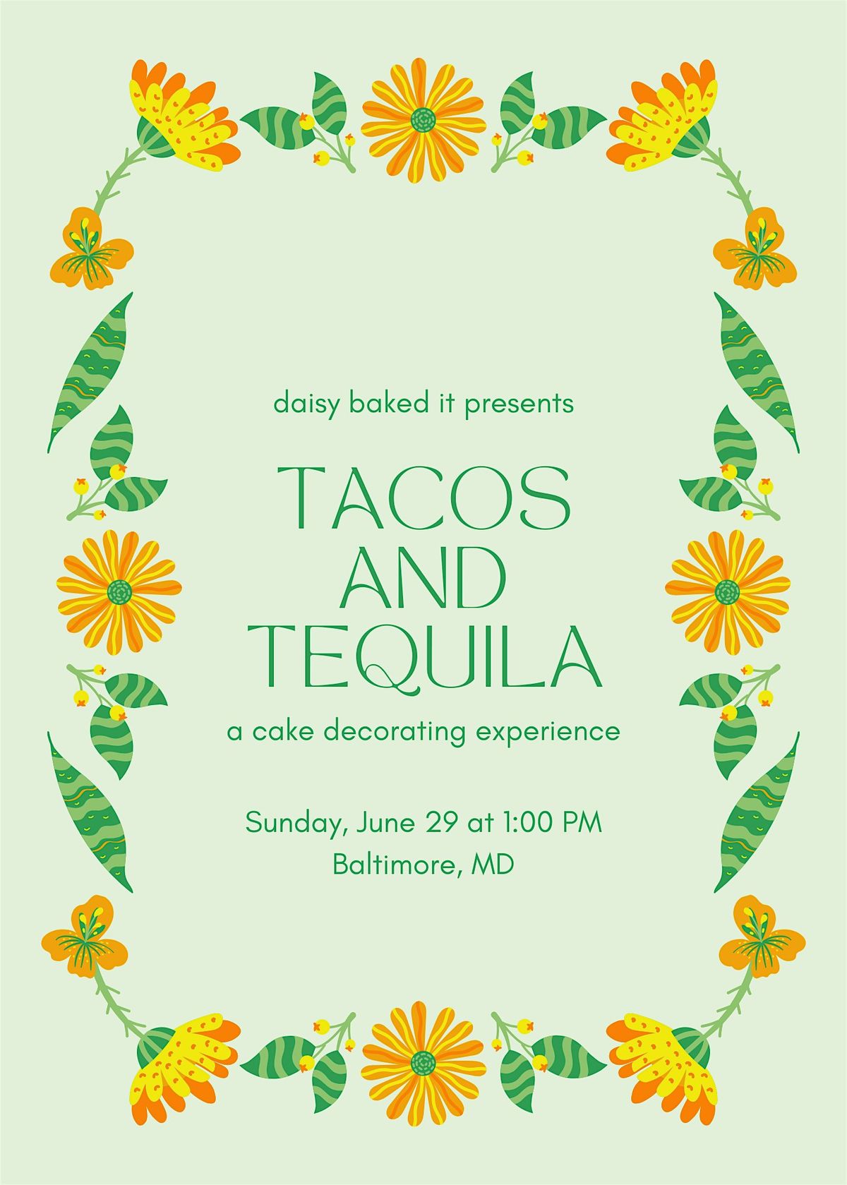 Tacos and Tequila: A Cake Decorating Experience, 29 June | Event in Baltimore | AllEvents