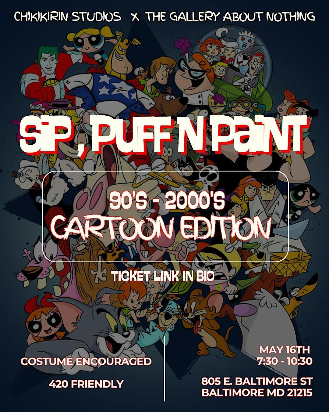 Sip, Puff & Paint Cartoon Edition, 16 May | Event in Baltimore | AllEvents