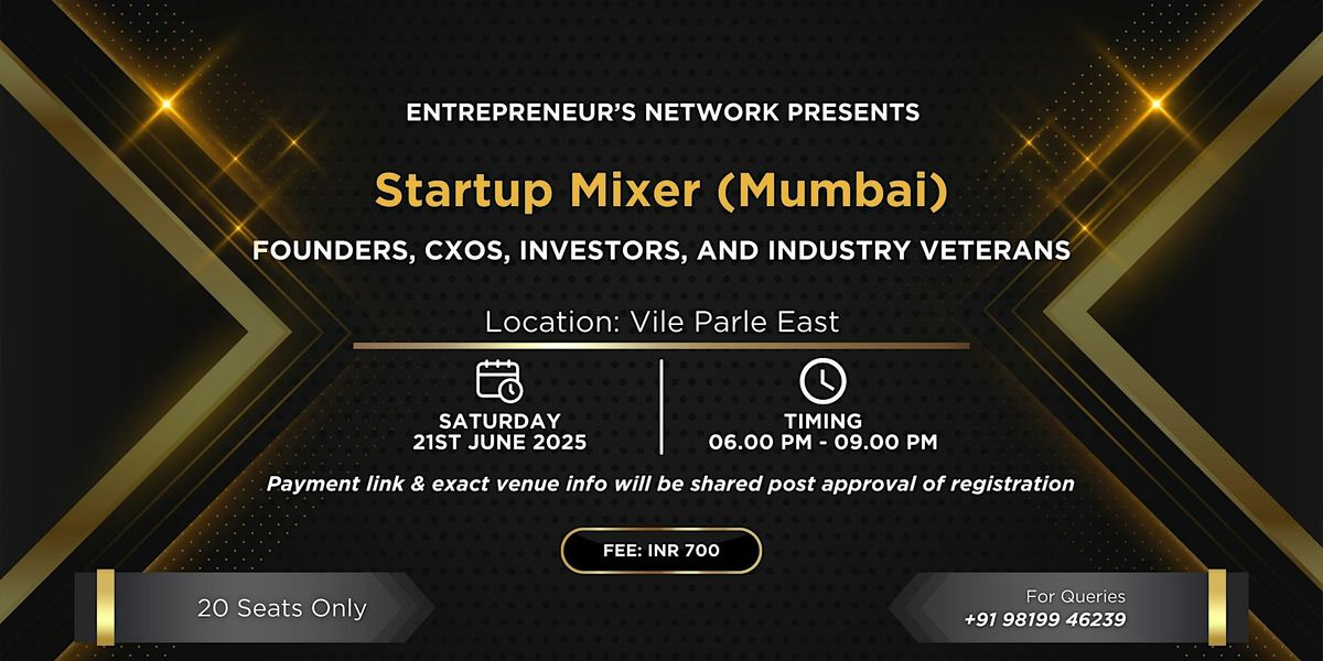 Startup Mixer (Mumbai), 21 June | Event in Mumbai | AllEvents