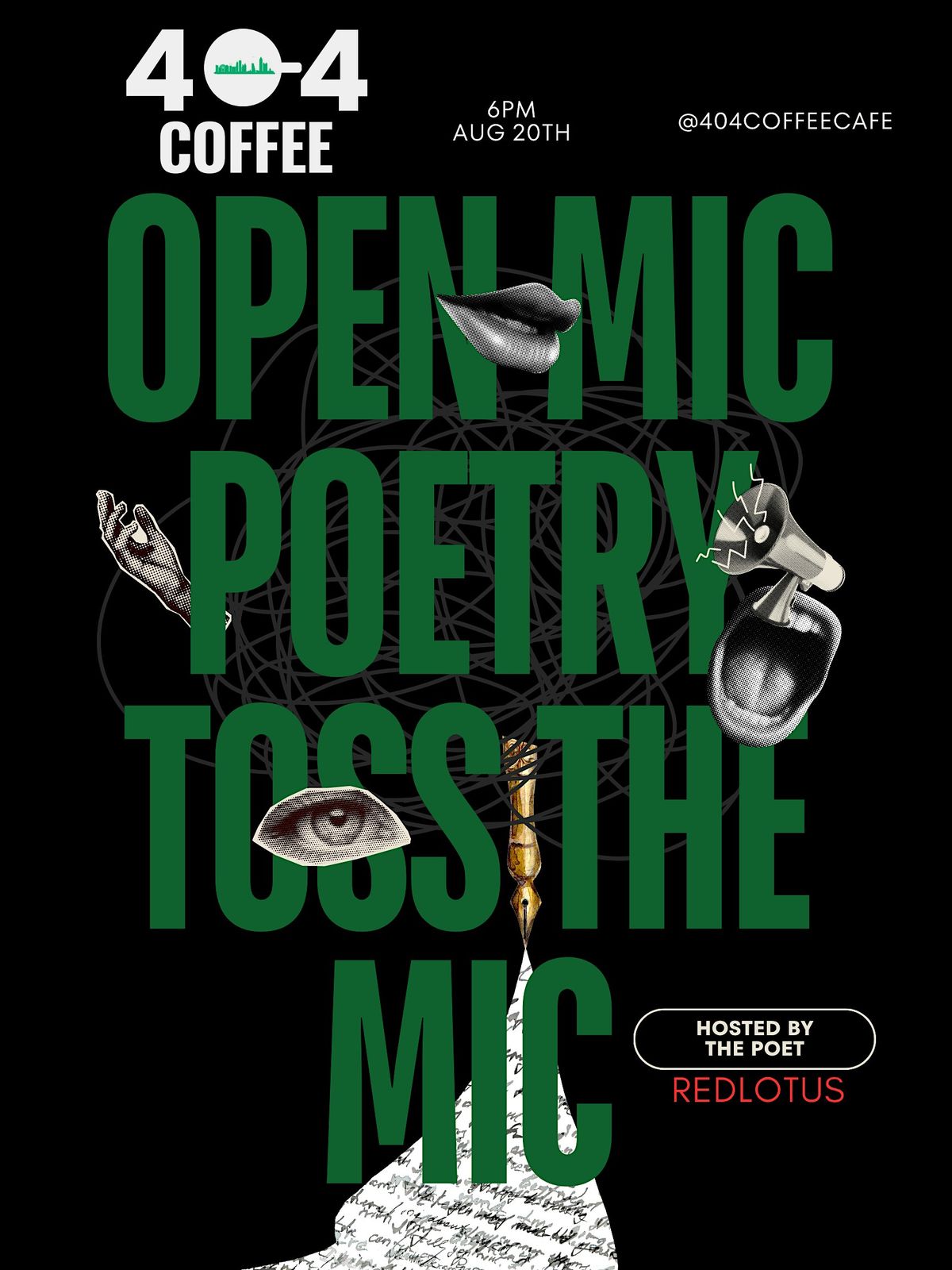 TOSS THE MIC – Open Mic Poetry Night at 404 Coffee, 21 August | Event in Atlanta | AllEvents