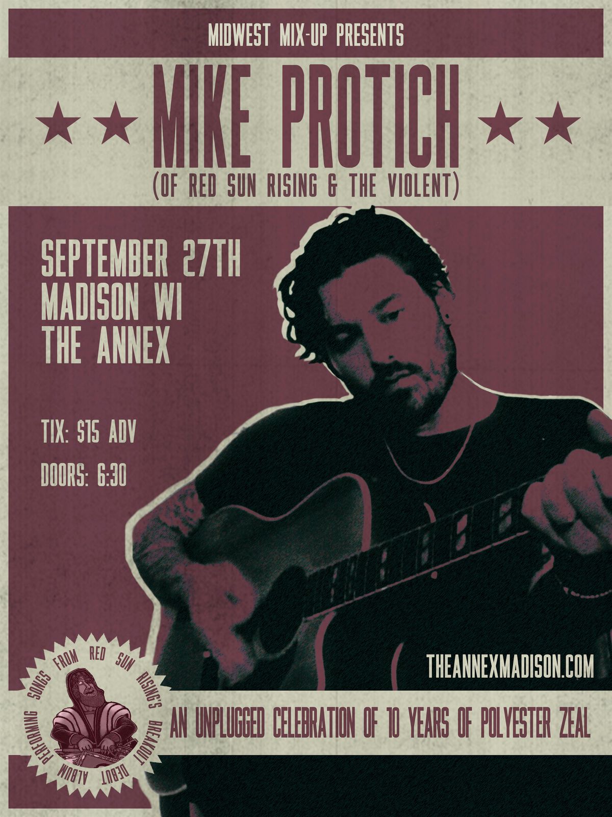 Mike Protich Of Red Sun Rising & The Violent (Unplugged), 27 September | Event in Madison | AllEvents