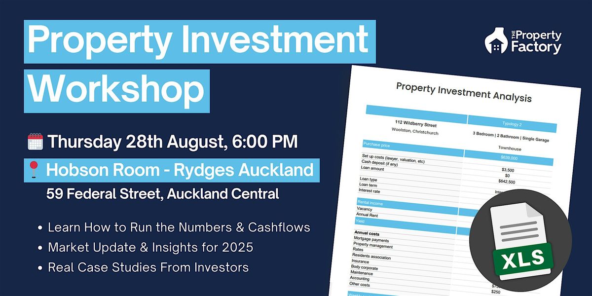 Auckland Property Investment Workshop, 28 August | Event in Auckland | AllEvents