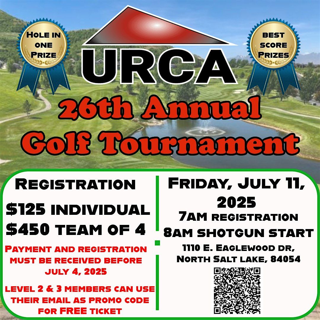 URCA 26th Annual Golf Tournament, 11 July | Event in North Salt Lake | AllEvents