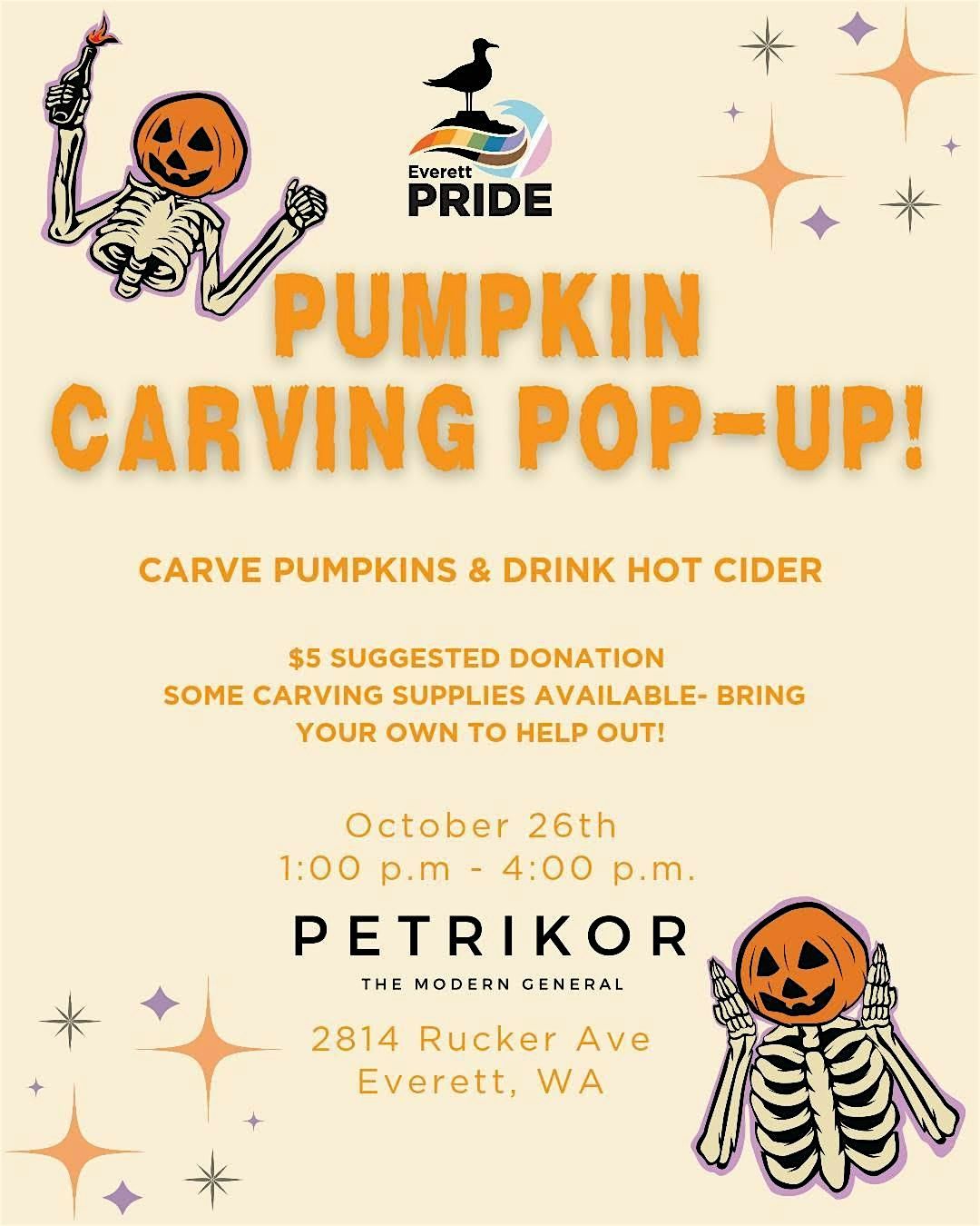 Pumpkin Carving Pop-Up Brought to you by Everett Pride and Petrikor, 26 October | Event in Everett | AllEvents