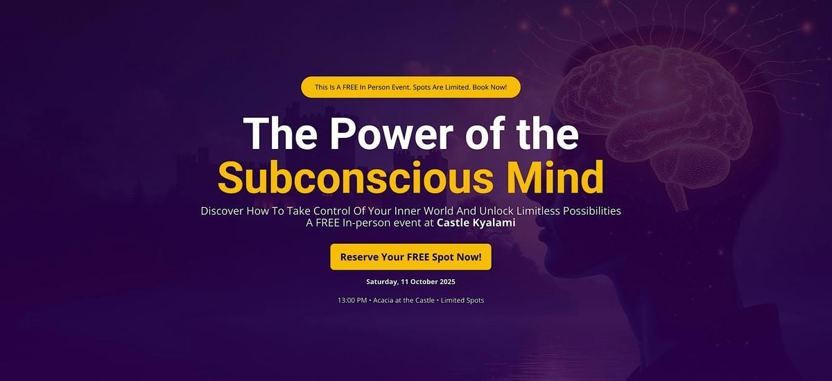 The Power of the Subconscious Mind, 11 October | Event in Johannesburg | AllEvents