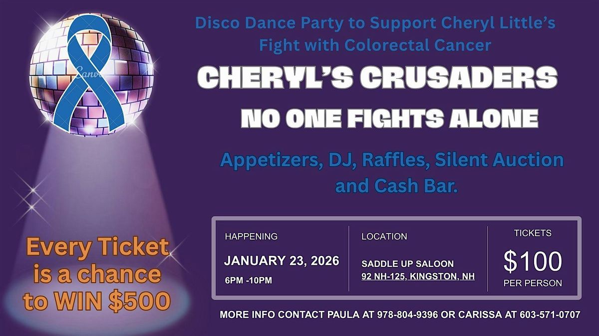 Disco Dance Party To Support Cheryl Little's Fight With Colorectal Cancer, 23 January | Event in Kingston