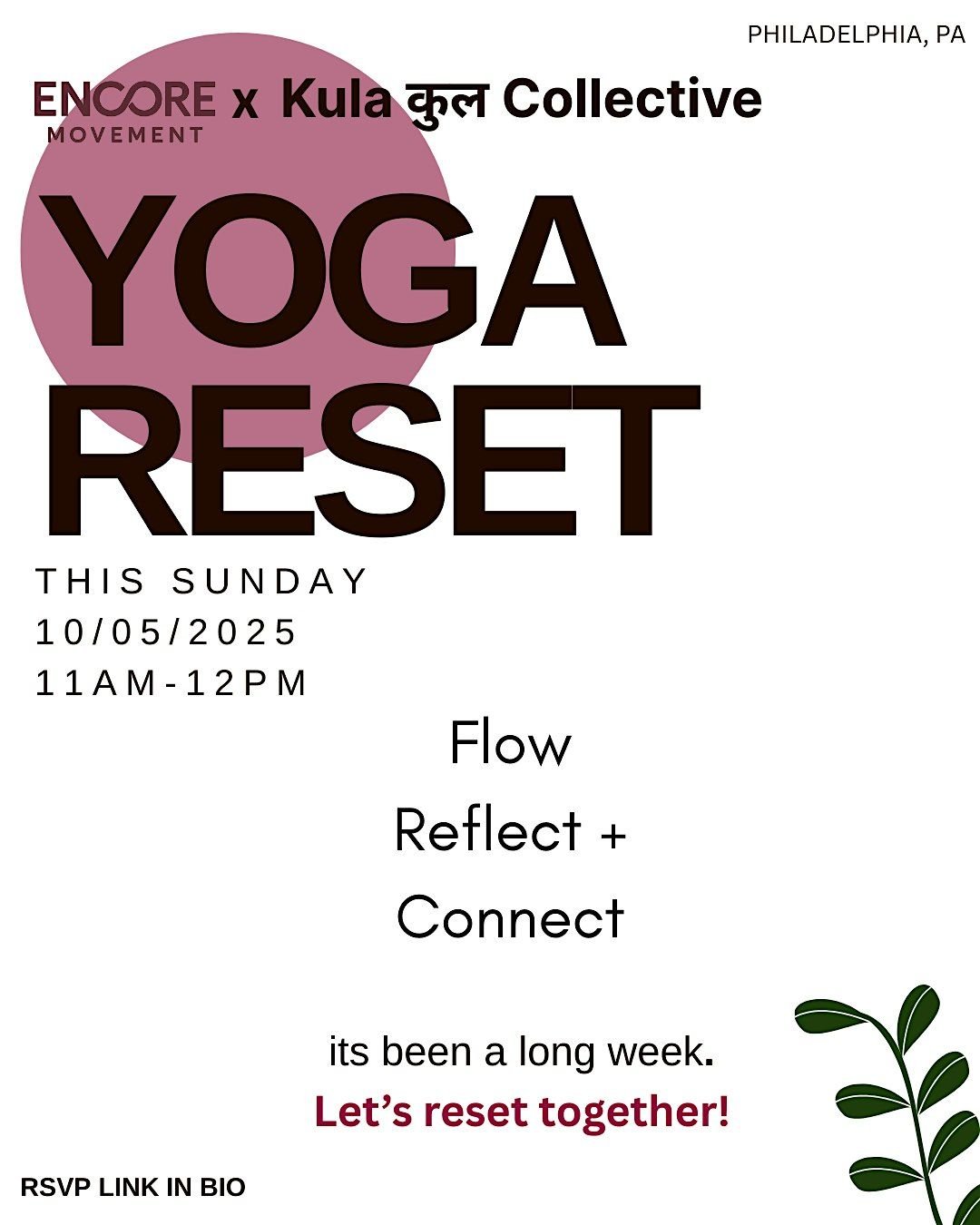 Yoga Reset with Encore Movement x Kula Collective | Event in Philadelphia | AllEvents