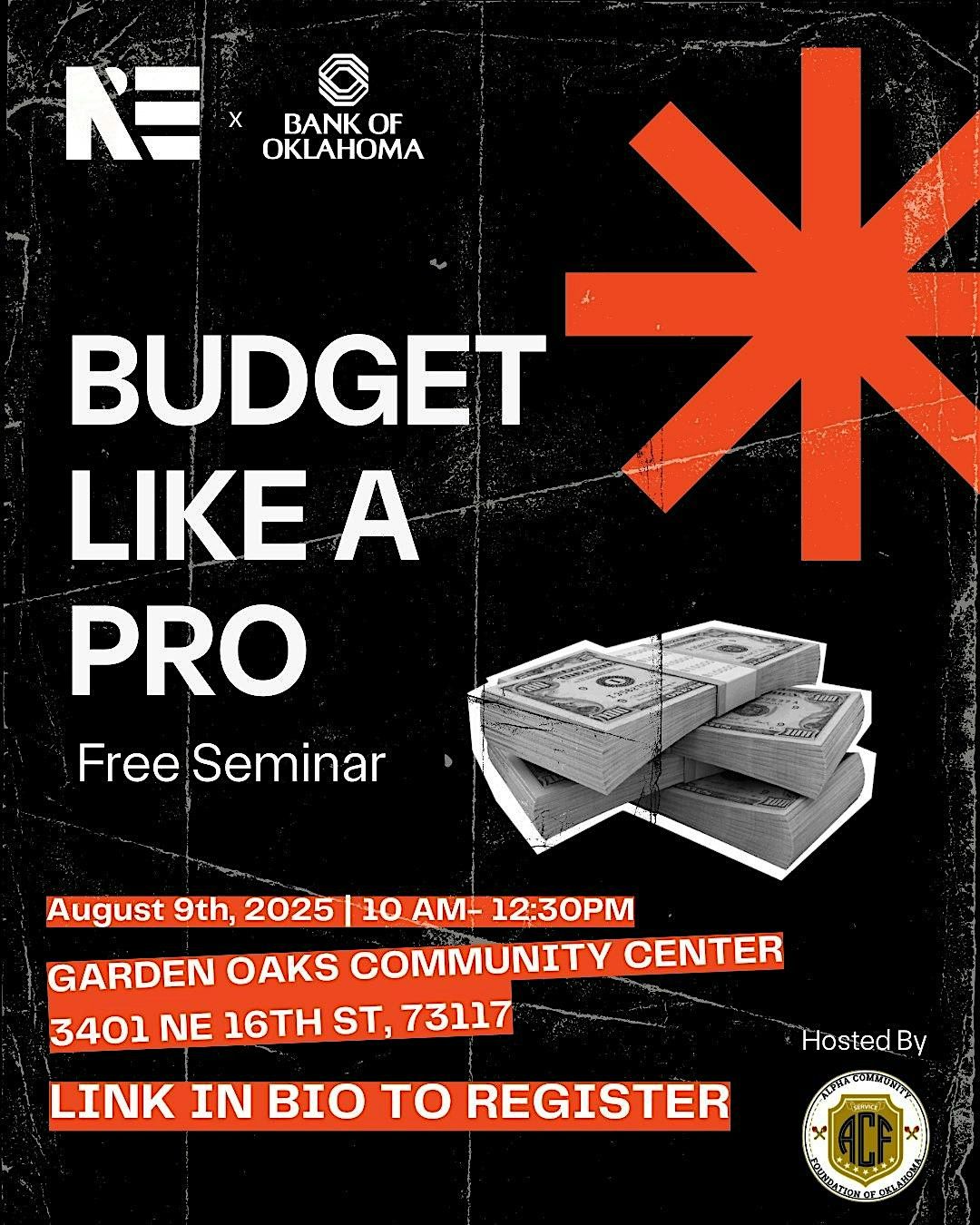 NEOKCR Presents: Budget Like a Pro, 9 August | Event in Oklahoma City | AllEvents