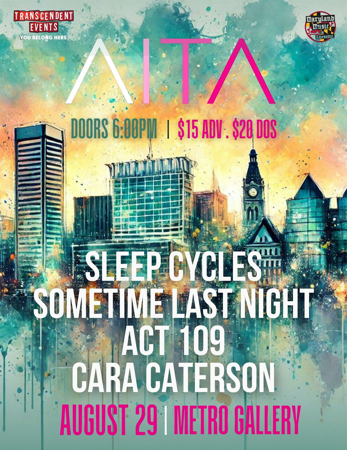AITA • Sleep Cycles • Sometime Last Night • Act109 • Cara Caterson, 29 August | Event in Baltimore