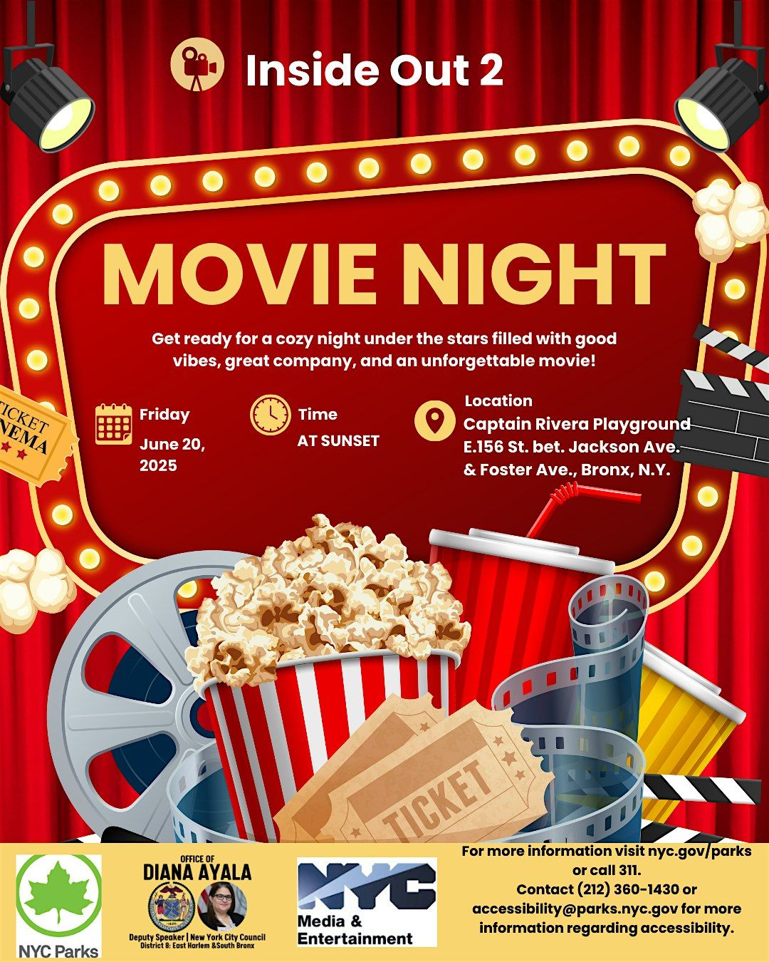 South Bronx Movie Night: Inside Out 2, 20 June | Event in Bronx | AllEvents