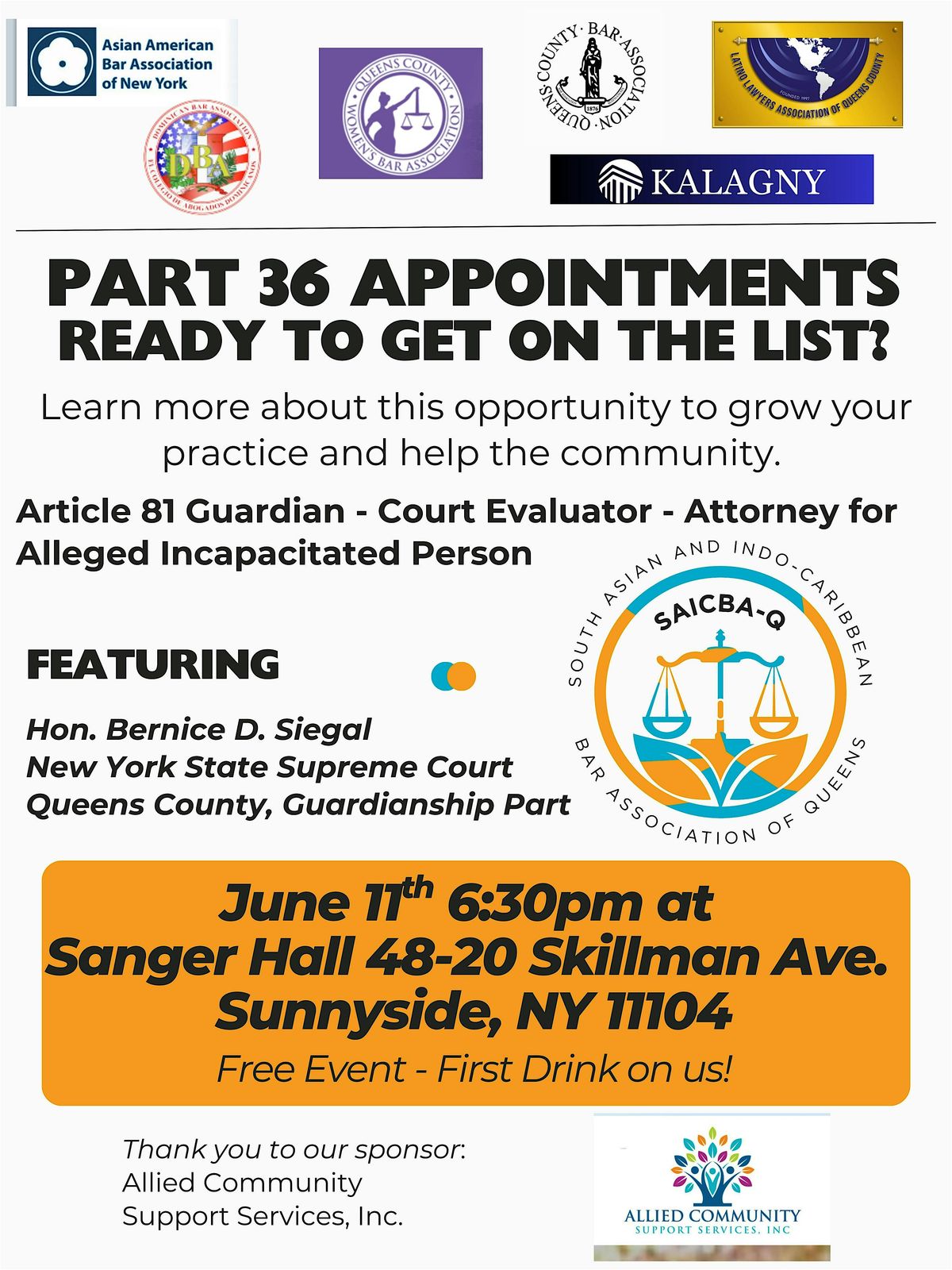 PART 36  APPOINTMENTS - READY TO GET ON THE LIST?, 11 June | Event in Queens | AllEvents