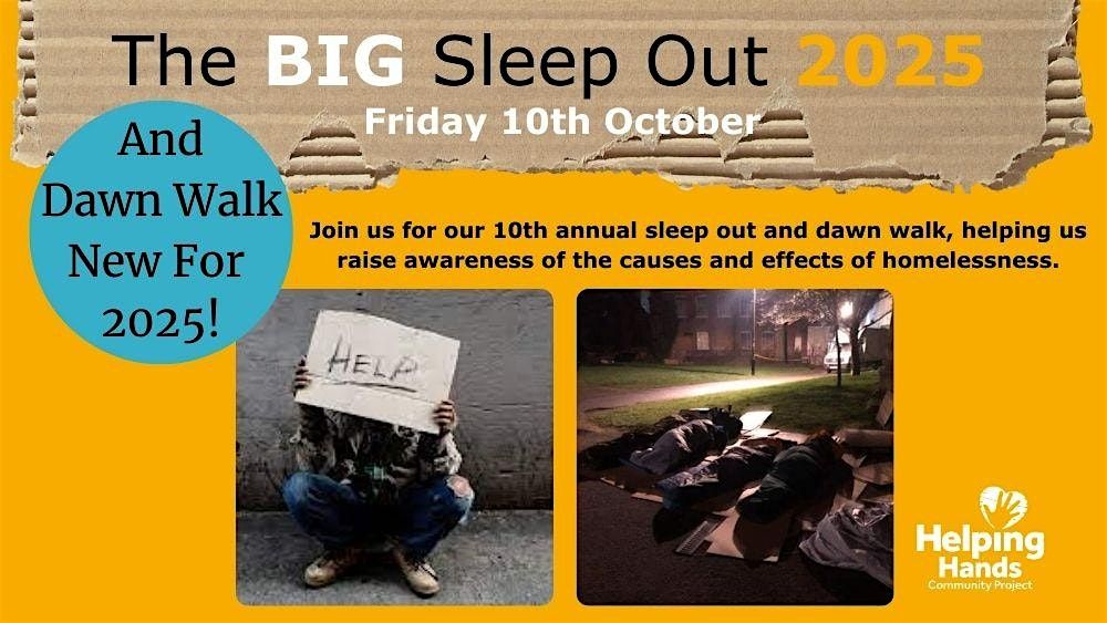 Big Sleepout And Dawn Walk 2025 - Helping Hands Community Project, 10 October | Event in Royal Leamington Spa