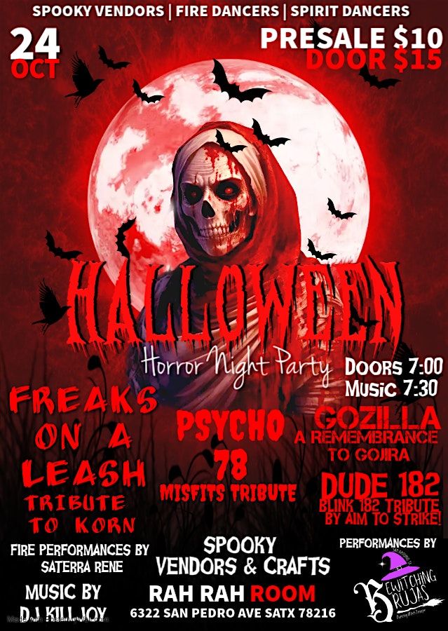 Korn, Misfits, Gojira & Blink 182  Tributes - Pre-Halloween Horror Night, 24 October | Event in San Antonio