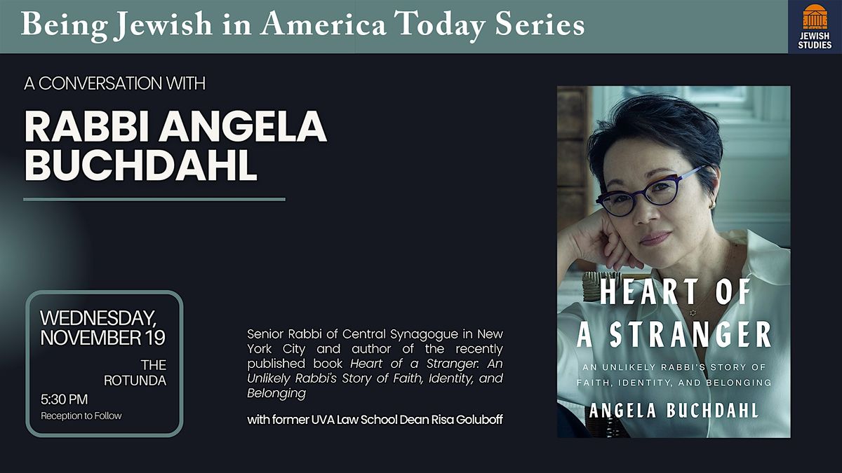 A Conversation with Rabbi Angela Buchdahl, 19 November | Event in Charlottesville | AllEvents