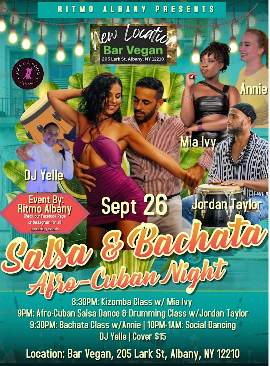 Salsa & Bachata Pop-Up at Bar Vegan: Afro-Cuban Night!, 26 September | Event in Albany | AllEvents