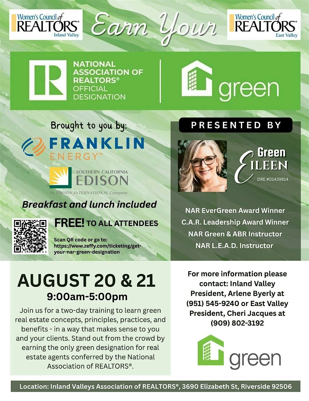 Earn Your FREE N.A.R. GREEN Designation, a $310 VALUE!, 20 August | Event in Riverside | AllEvents