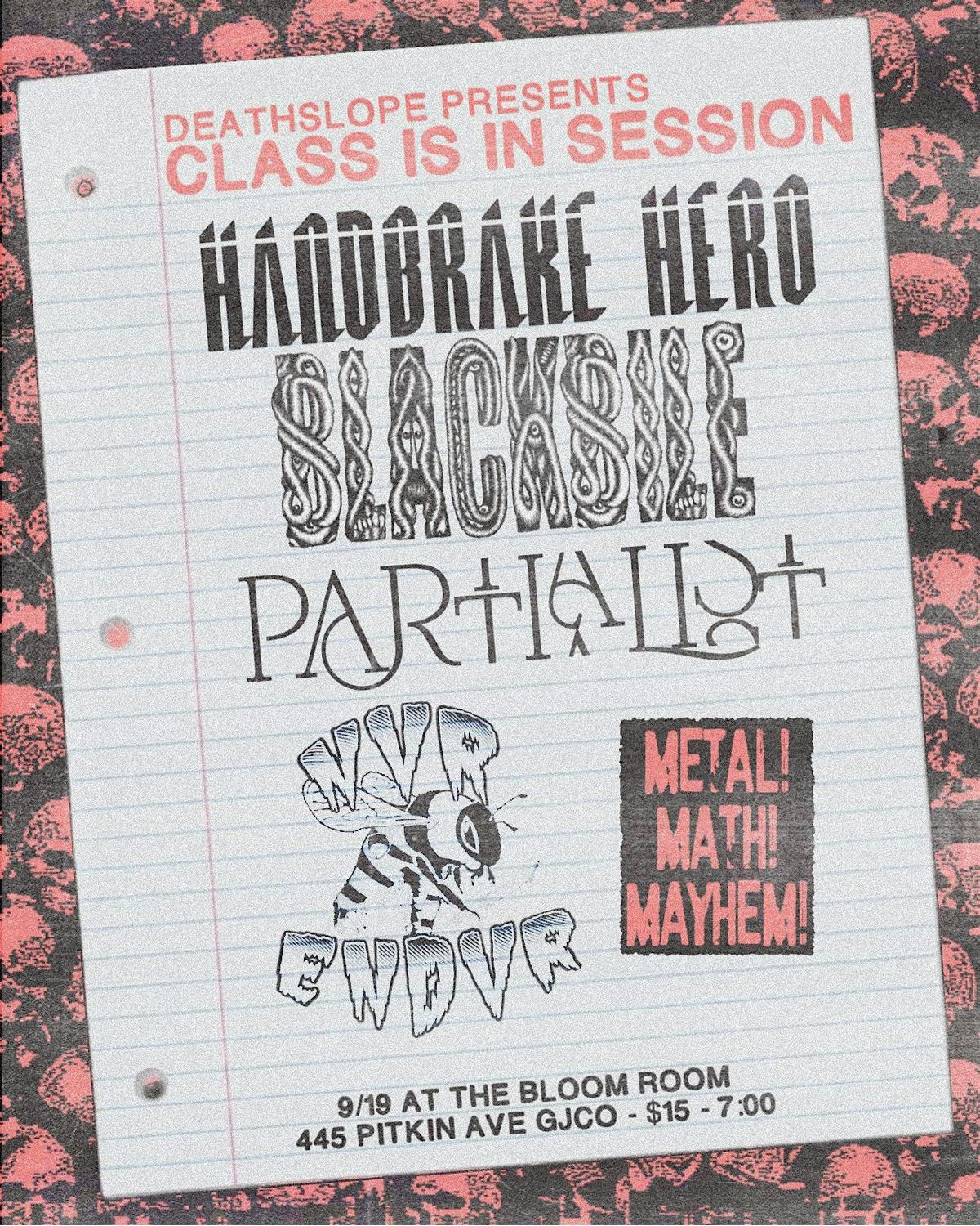 Blackbile, Partialist, Handbrake Hero, & NVR ENDVR @ Bloom Room, 19 September | Event in Grand Junction