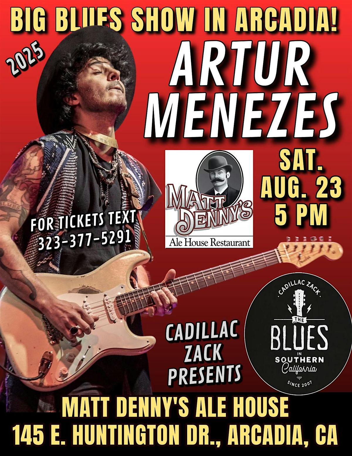 ARTUR MENEZES - Famed Blues-Rock Guitarist - in Arcadia!, 23 August | Event in Arcadia | AllEvents
