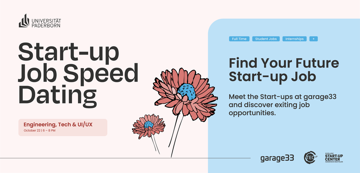 Start-up Job Speed Dating – Focus: Engineering, Tech & UI/UX, 22 October | Event in Paderborn | AllEvents