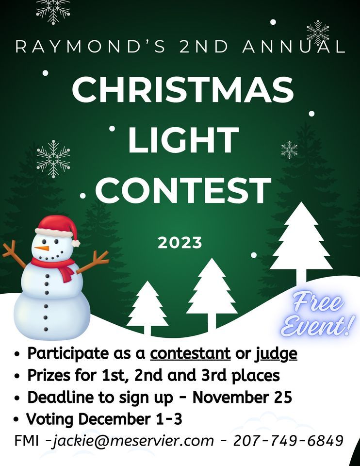 Raymond Christmas Light Contest 2023, Town of Raymond, Maine, December